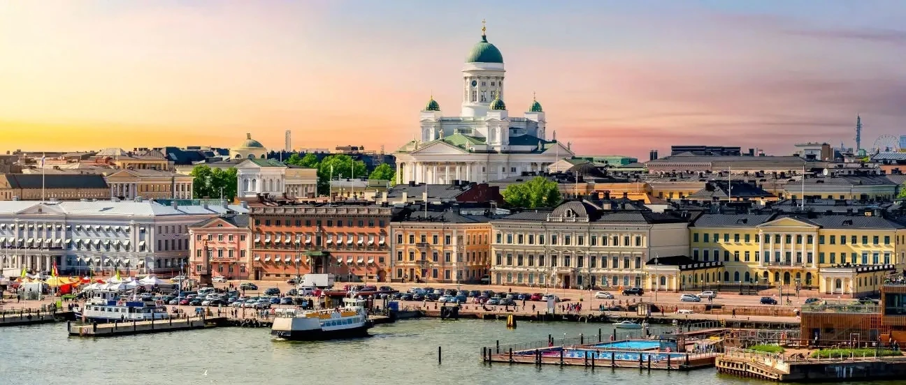Helsinki waterfront and cathedral